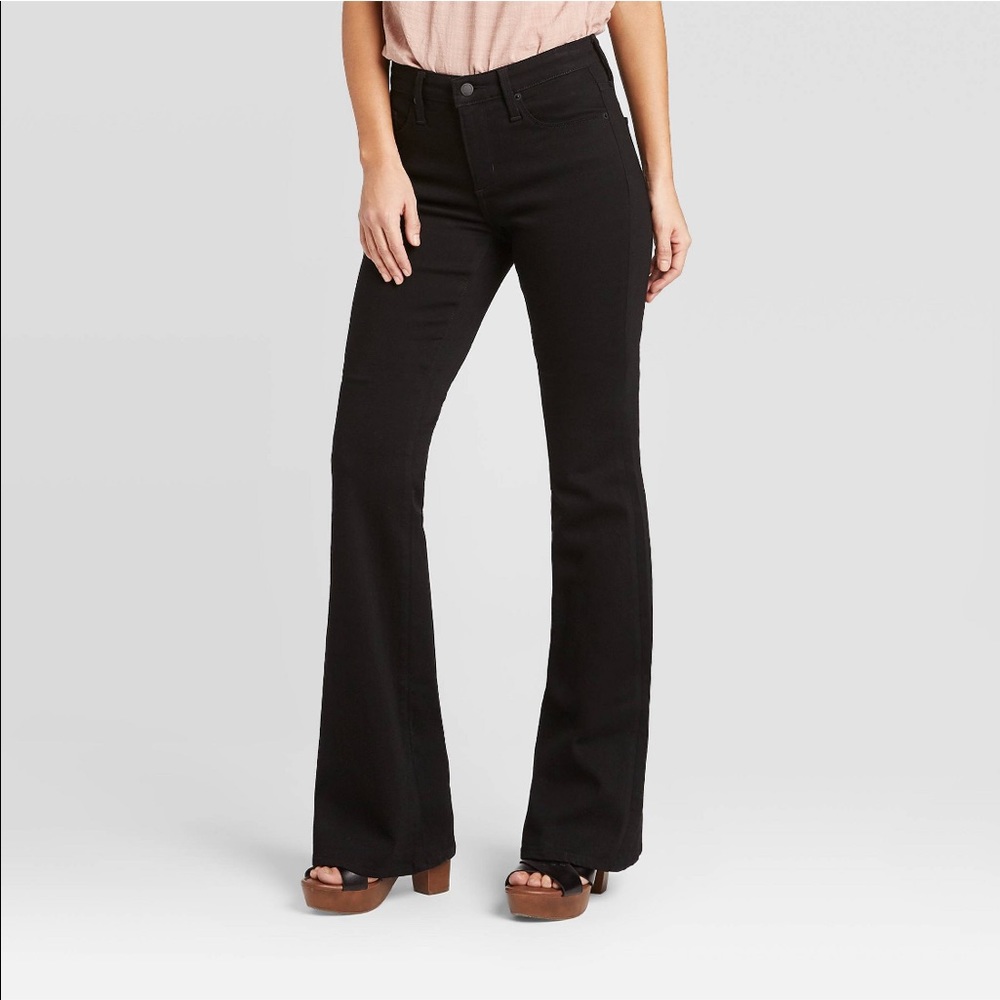 Black High Waisted Flare Jeans